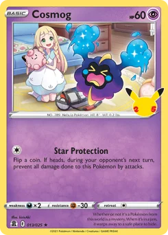 Cosmog Pokemon card from Celebrations, card number 13