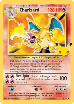 Charizard Pokemon card from Celebrations: Classic Collection, card number 4