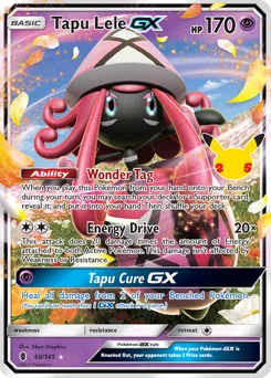 Tapu Lele-GX Pokemon card from Celebrations: Classic Collection, card number 60