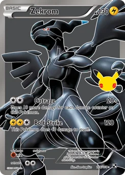 Zekrom Pokemon card from Celebrations: Classic Collection, card number 114