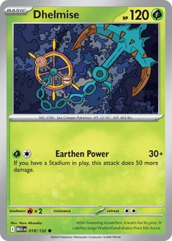Dhelmise Pokemon card from Mega Evolution, card number 18