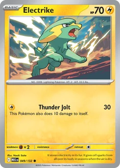 Electrike Pokemon card from Mega Evolution, card number 49