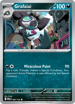 Grafaiai Pokemon card from Mega Evolution, card number 92