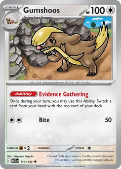 Gumshoos Pokemon card from Mega Evolution, card number 110