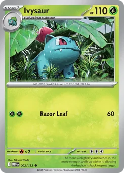 Ivysaur Pokemon card from Mega Evolution, card number 2
