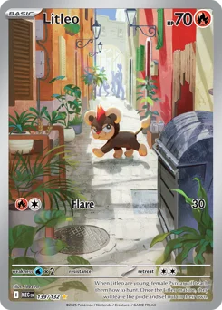 Litleo Pokemon card from Mega Evolution, card number 139