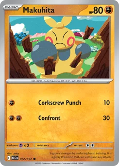 Makuhita Pokemon card from Mega Evolution, card number 72