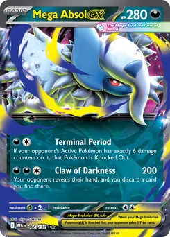 Mega Absol ex Pokemon card from Mega Evolution, card number 86