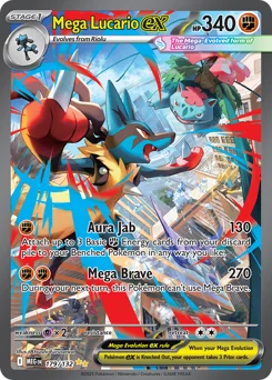 Mega Lucario ex Pokemon card from Mega Evolution, card number 179