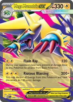 Mega Manectric ex Pokemon card from Mega Evolution, card number 50