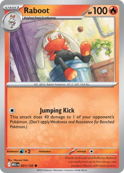Raboot Pokemon card from Mega Evolution, card number 27