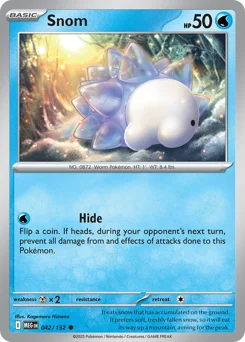 Snom Pokemon card from Mega Evolution, card number 42
