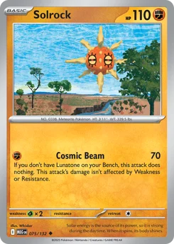 Solrock Pokemon card from Mega Evolution, card number 75