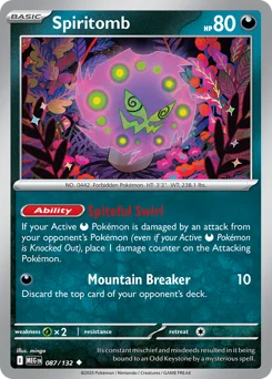 Spiritomb Pokemon card from Mega Evolution, card number 87