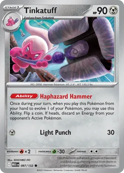 Tinkatuff Pokemon card from Mega Evolution, card number 97