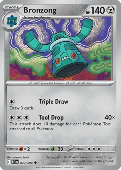 Bronzong Pokemon card from Phantasmal Flames, card number 72