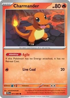 Charmander Pokemon card from Phantasmal Flames, card number 11