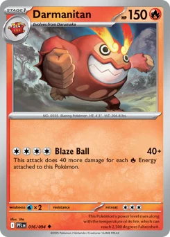 Darmanitan Pokemon card from Phantasmal Flames, card number 16