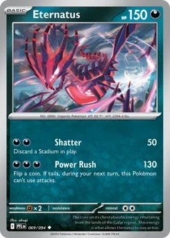 Eternatus Pokemon card from Phantasmal Flames, card number 69