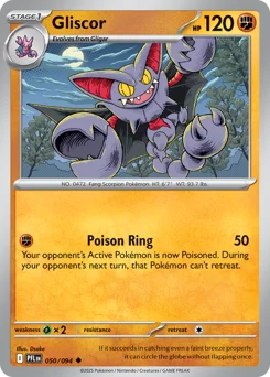 Gliscor Pokemon card from Phantasmal Flames, card number 50