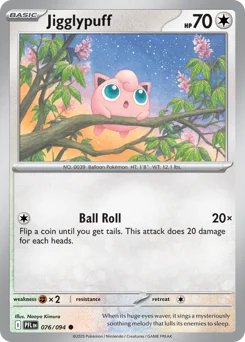Jigglypuff Pokemon card from Phantasmal Flames, card number 76