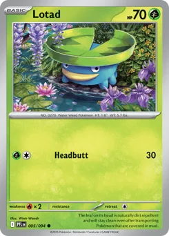 Lotad Pokemon card from Phantasmal Flames, card number 5