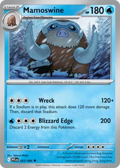 Mamoswine Pokemon card from Phantasmal Flames, card number 25