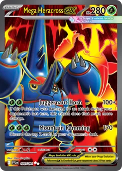 Mega Heracross ex Pokemon card from Phantasmal Flames, card number 108