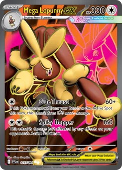 Mega Lopunny ex Pokemon card from Phantasmal Flames, card number 115