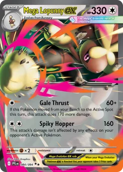 Mega Lopunny ex Pokemon card from Phantasmal Flames, card number 84