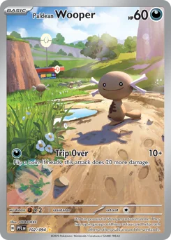 Paldean Wooper Pokemon card from Phantasmal Flames, card number 102