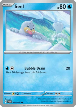 Seel Pokemon card from Phantasmal Flames, card number 21
