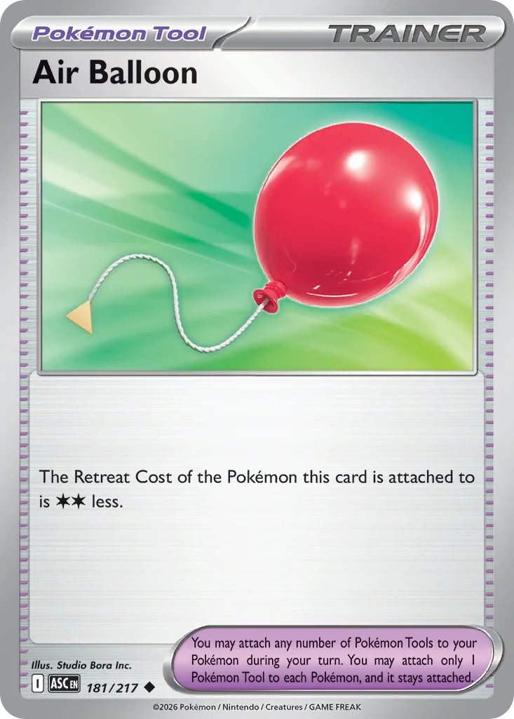 Air Balloon Pokemon card from Ascended Heroes, card number 181