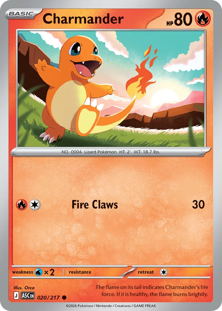 Charmander Pokemon card from Ascended Heroes, card number 20
