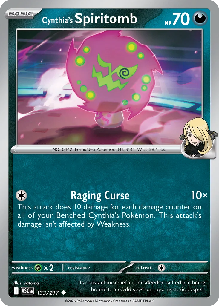 Cynthia's Spiritomb Pokemon card from Ascended Heroes, card number 133