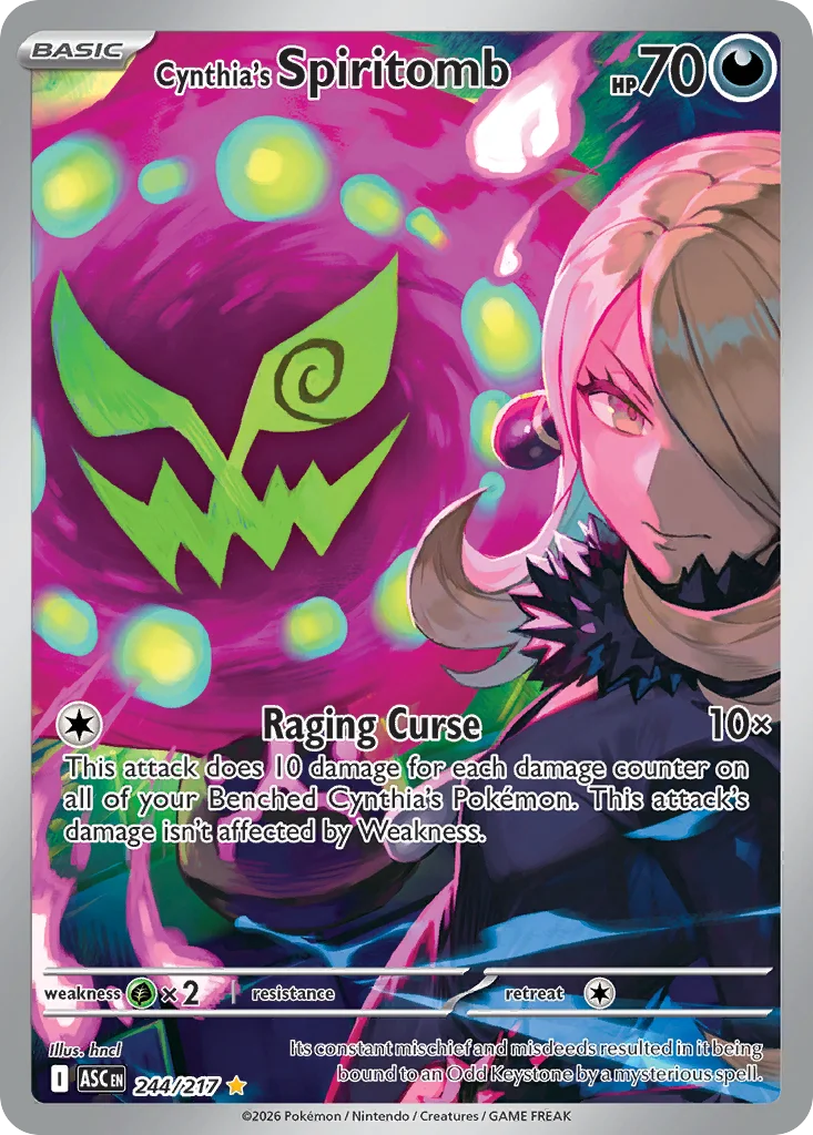 Cynthia's Spiritomb Pokemon card from Ascended Heroes, card number 244