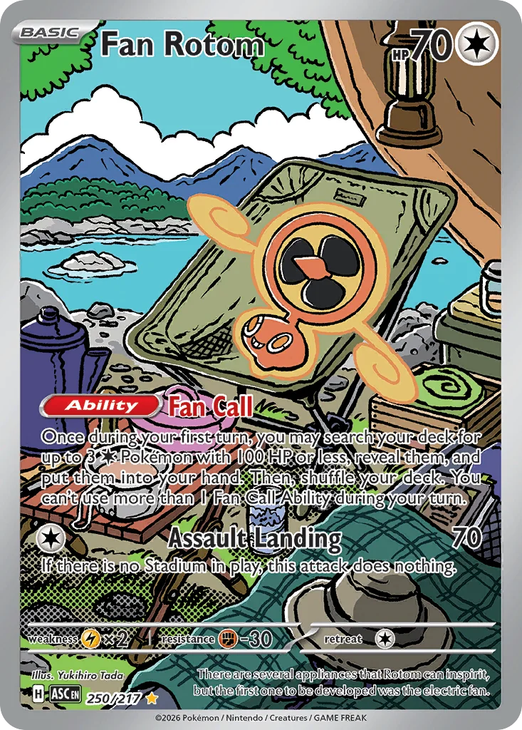 Fan Rotom Pokemon card from Ascended Heroes, card number 250