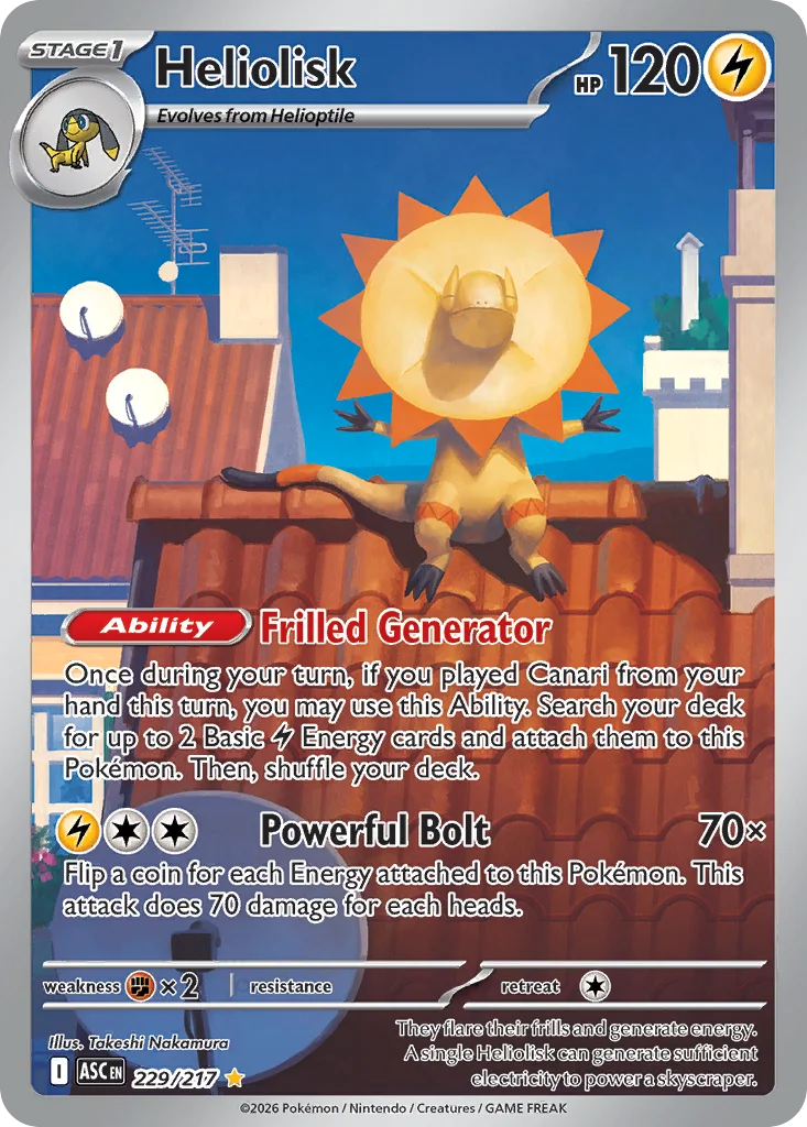 Heliolisk Pokemon card from Ascended Heroes, card number 229