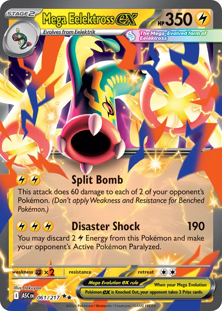 Mega Eelektross ex Pokemon card from Ascended Heroes, card number 61