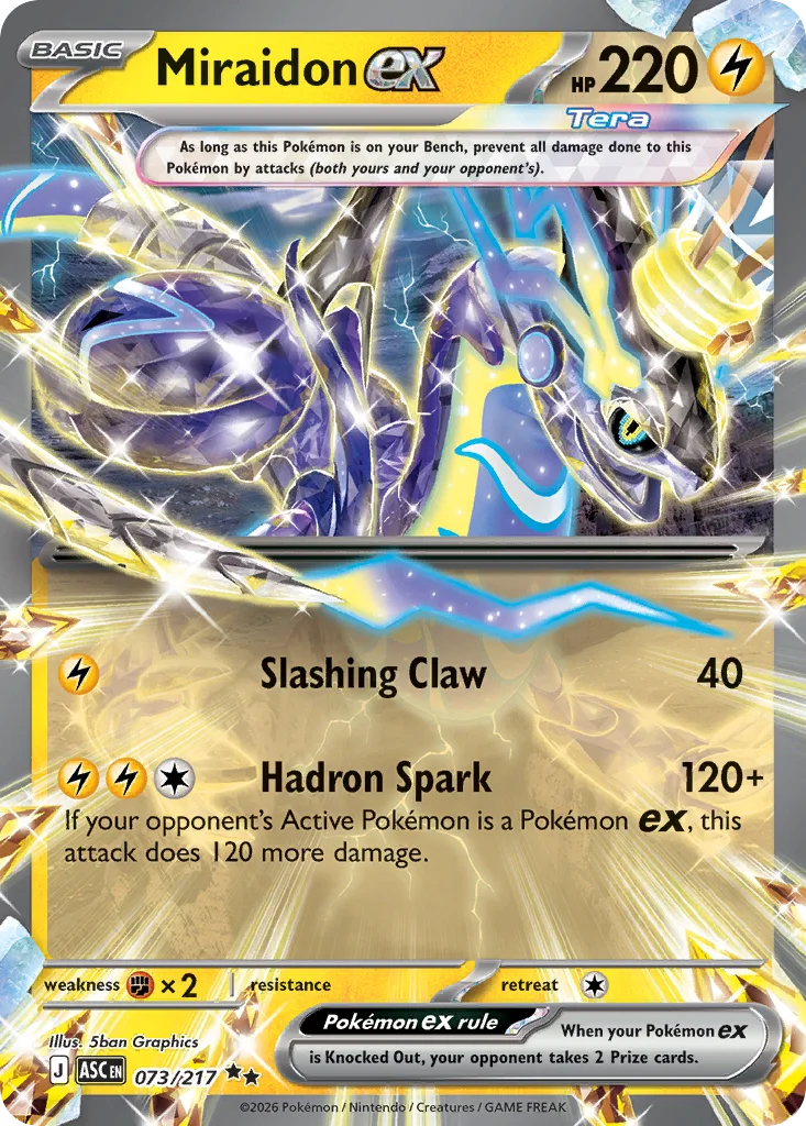 Miraidon ex Pokemon card from Ascended Heroes, card number 73