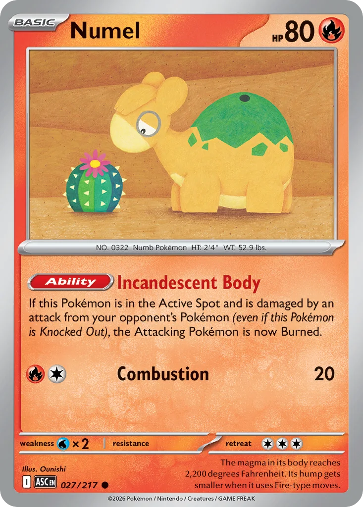 Numel Pokemon card from Ascended Heroes, card number 27
