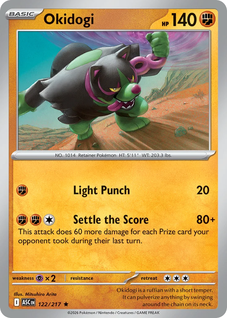 Okidogi Pokemon card from Ascended Heroes, card number 122