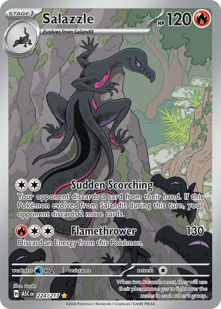 Salazzle Pokemon card from Ascended Heroes, card number 224