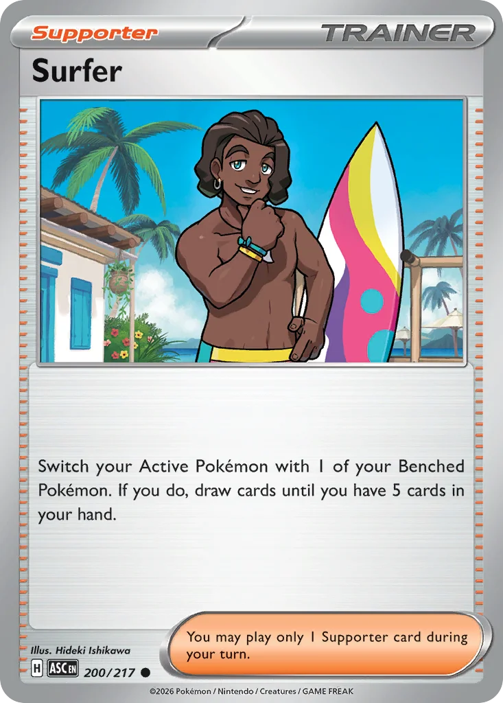 Surfer Pokemon card from Ascended Heroes, card number 200