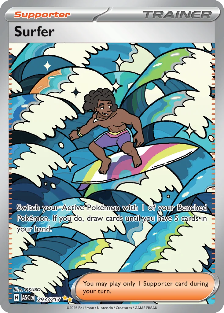 Surfer Pokemon card from Ascended Heroes, card number 293