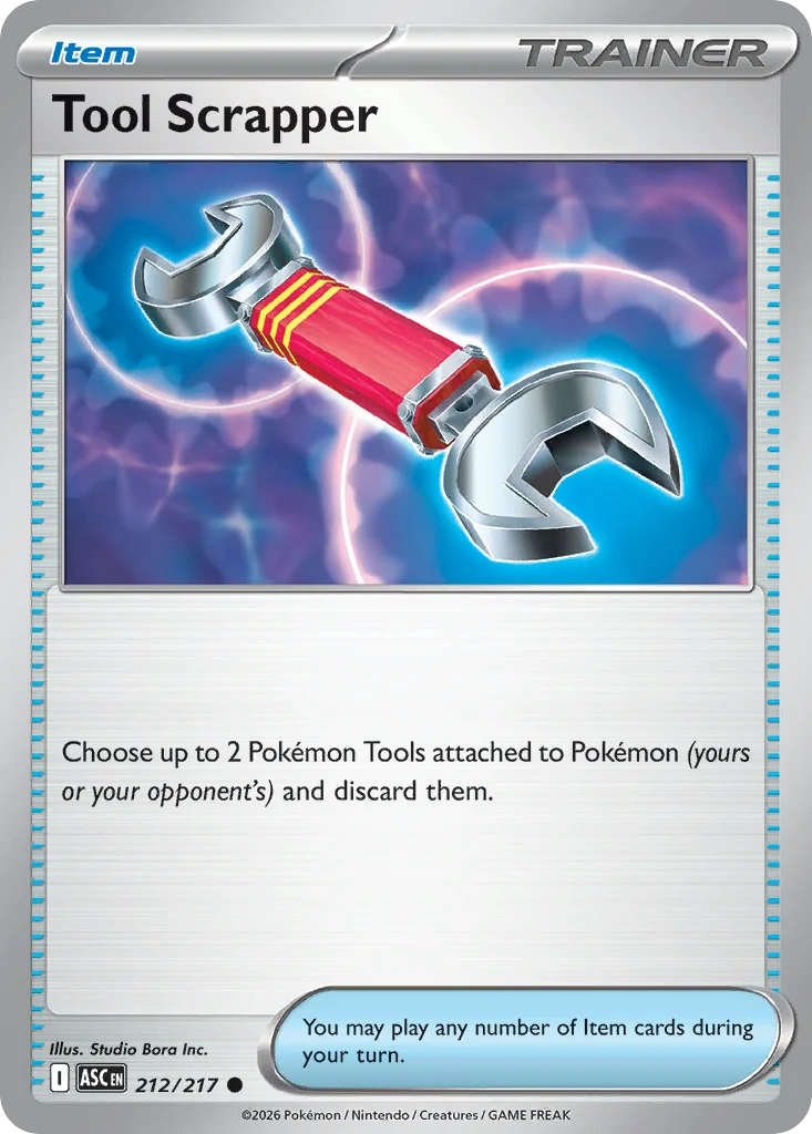 Tool Scrapper Pokemon card from Ascended Heroes, card number 212