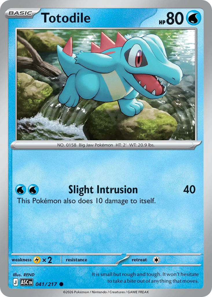 Totodile Pokemon card from Ascended Heroes, card number 41