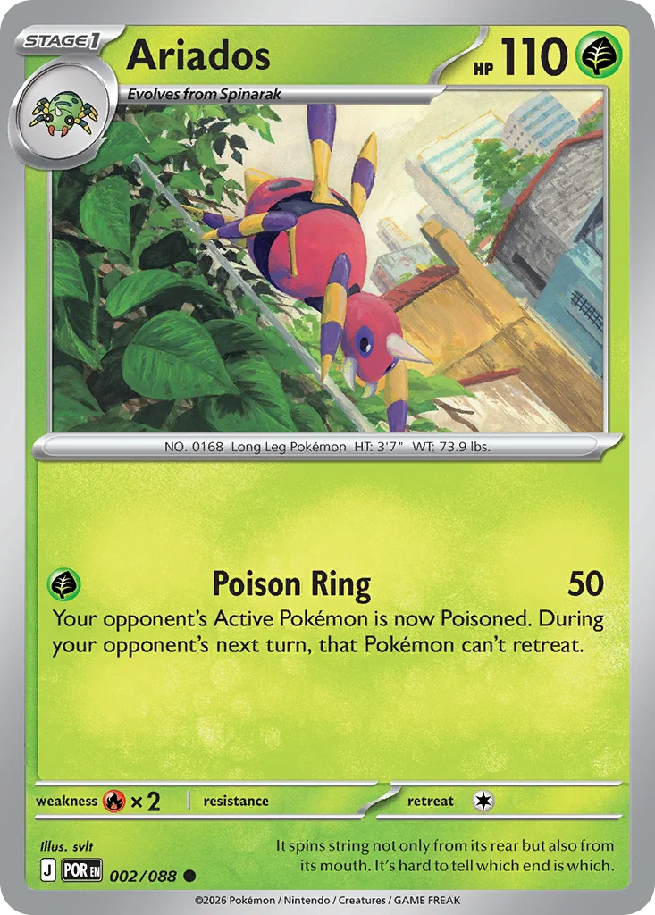 Ariados Pokemon card from Perfect Order, card number 2