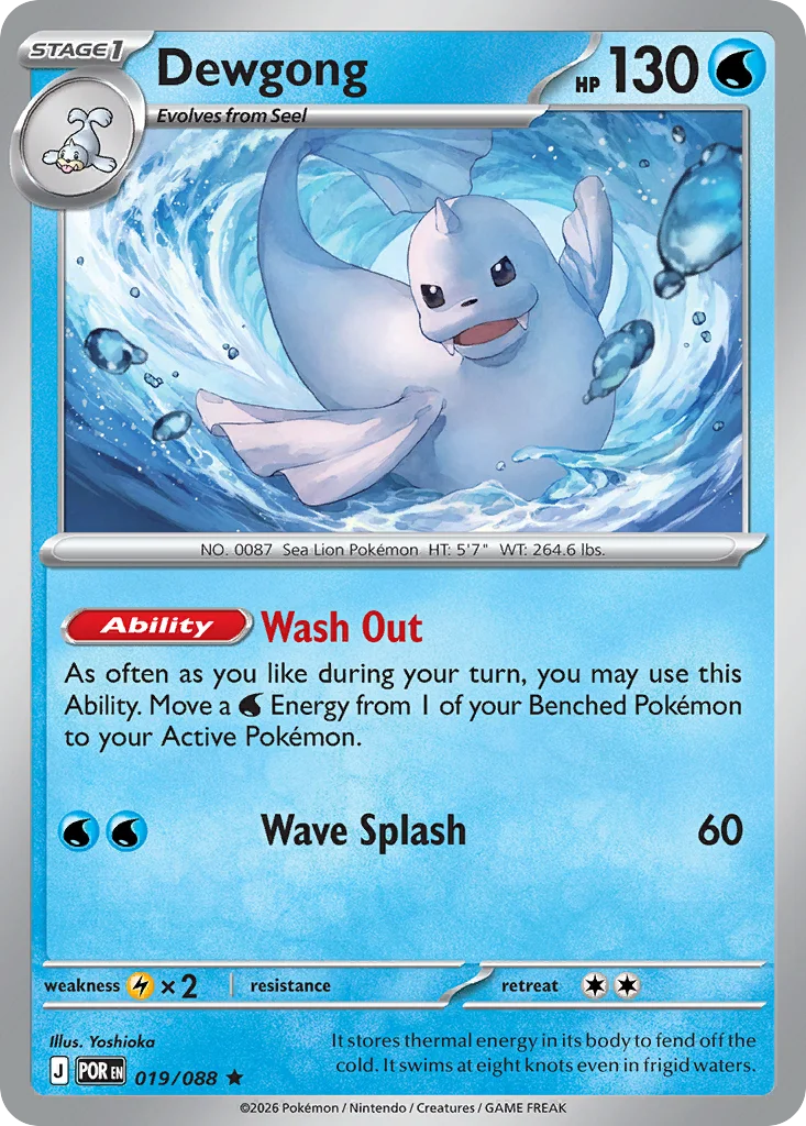 Dewgong Pokemon card from Perfect Order, card number 19