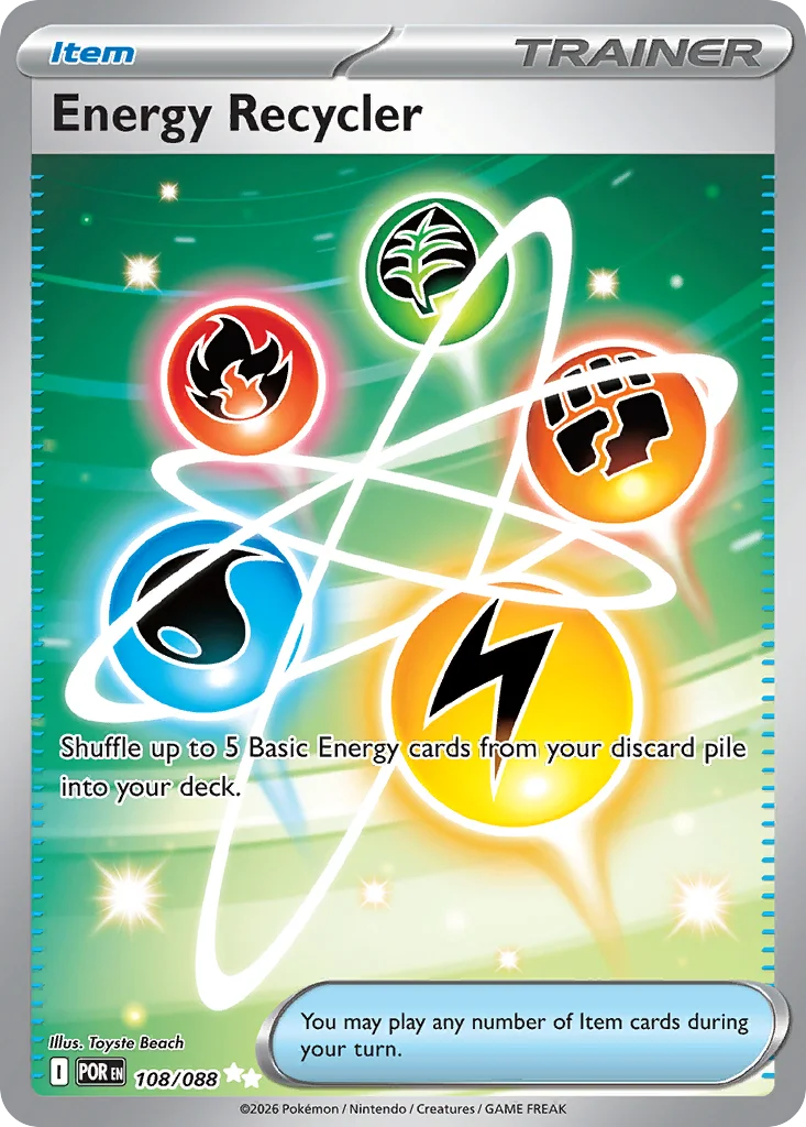 Energy Recycler Pokemon card from Perfect Order, card number 108